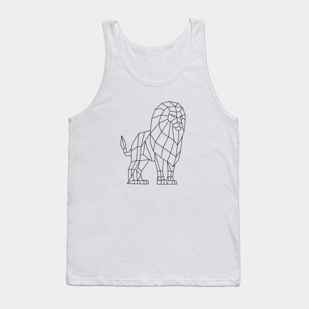 Origami Low Poly Lion Tank Top by shaldesign